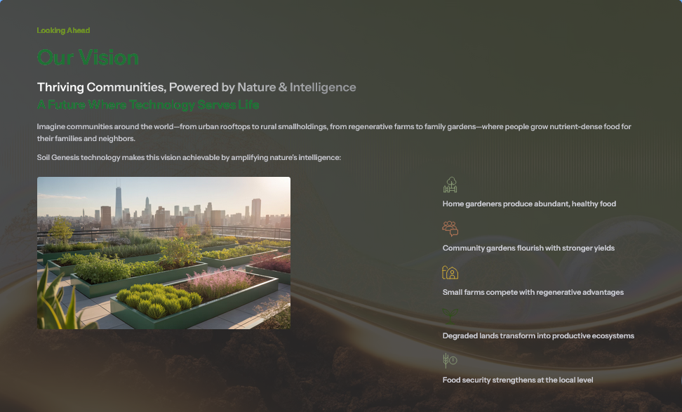 Urban rooftop gardens and community farming